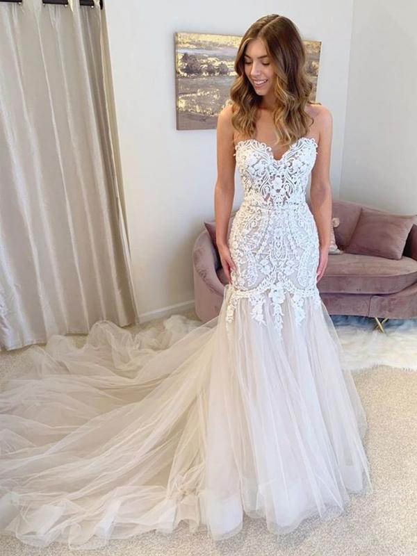 Affordable Sweetheart Mermaid Wedding Dresses Online, Cheap Wedding Gown, WD663