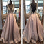 Backless A line Evening Prom Dresses, Long Party Prom Dress, Custom Long Prom Dress, Cheap Party Prom Dress, Formal Prom Dress, 17034