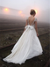 Backless Cap Sleeve V Neck Simple Beach Wedding Dresses, WD329