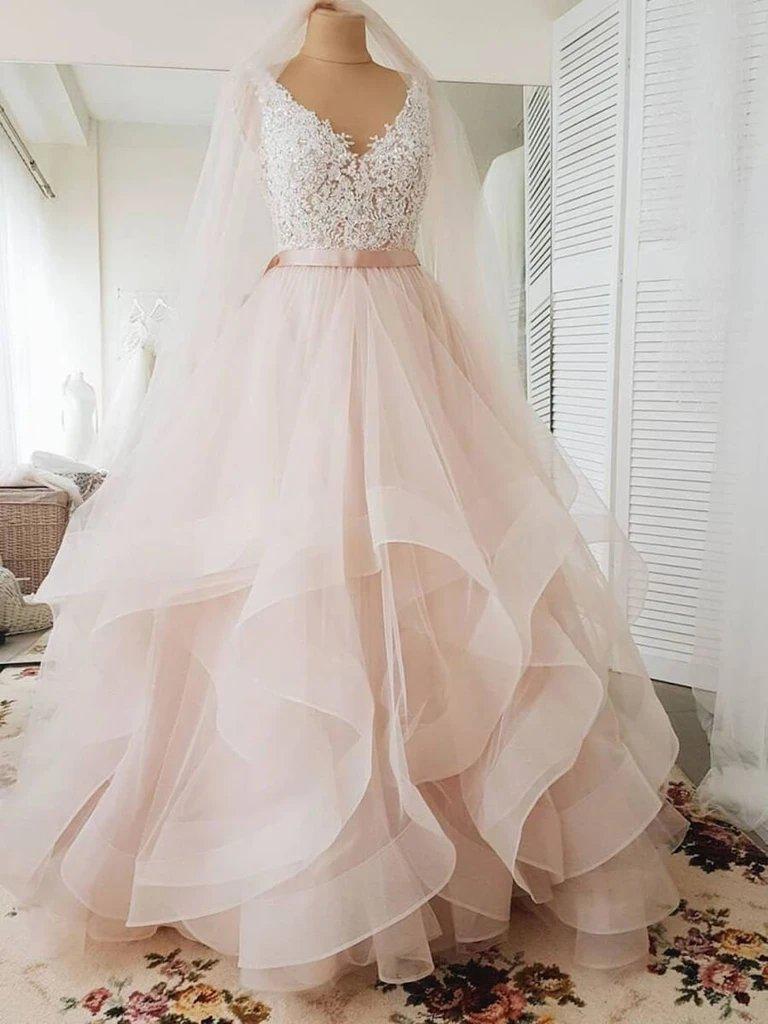 Ball Gown Ruffles Lace Wedding Dresses Online, Cheap Bridal Dresses, WD645