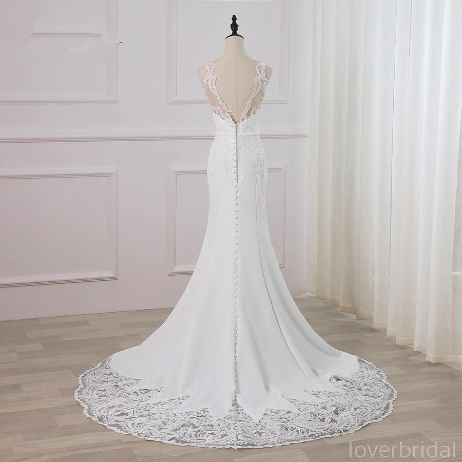 Bateau Lace Mermaid Sexy Cheap Wedding Dresses Online, Cheap Bridal Dresses, WD514