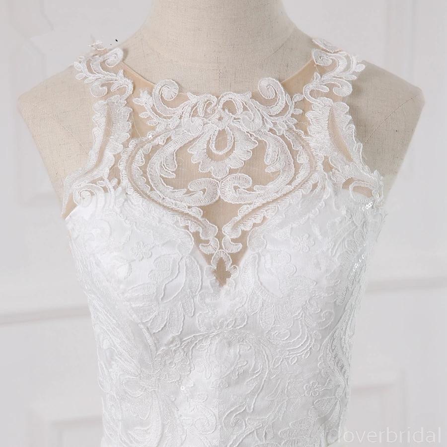 Bateau Lace Mermaid Sexy Cheap Wedding Dresses Online, Cheap Bridal Dresses, WD514