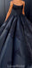 Black A-line Spaghetti Straps Ball Gown Long Evening Prom Dresses, Evening Party Prom Dresses, 12193