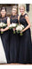 Black Lace Illusion Mermaid Cheap Long Cheap Bridesmaid Dresses Online, WG628
