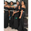 Black Mermaid Cold Shoulder Cheap Long Bridesmaid Dresses,WG1329