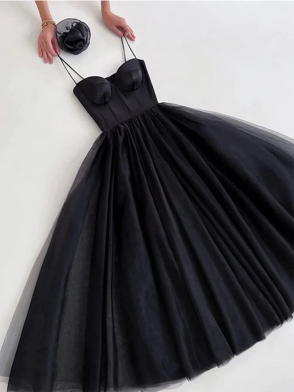 Black Spaghetti Straps Short Homecoming Dresses,Cheap Short Prom Dresses,CM883