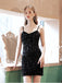Black Spaghetti Straps Short Homecoming Dresses,Cheap Short Prom Dresses,CM895