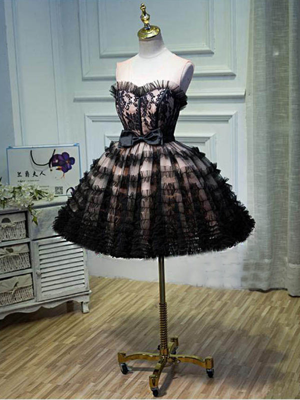 Black Sweetheart Short Homecoming Dresses,Cheap Short Prom Dresses,CM907