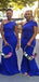 Blue Mermaid One Shoulder Cheap Long Bridesmaid Dresses Online,WG1048