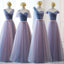 Blue Pink Tulle Floor Length Mismatched Cheap Bridesmaid Dresses Online, WG539