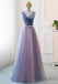 Blue Pink Tulle Floor Length Mismatched Cheap Bridesmaid Dresses Online, WG539