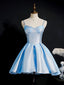 Blue Spaghetti Straps Short Homecoming Dresses,Cheap Short Prom Dresses,CM906