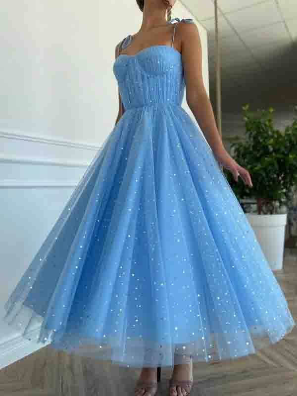 Blue Spaghetti Straps Short Homecoming Dresses,Cheap Short Prom Dresses,CM919