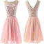 Blush Pink Beaded Chiffon Elegant fashion cute graduation homecoming prom dresses, BD00194