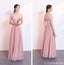 Blush Pink Floor Length Mismatched Chiffon Cheap Bridesmaid Dresses Online, WG534