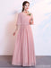 Blush Pink Floor Length Mismatched Chiffon Cheap Bridesmaid Dresses Online, WG534