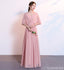 Blush Pink Floor Length Mismatched Chiffon Cheap Bridesmaid Dresses Online, WG534