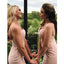 Blush Pink Mermaid Spaghetti Straps Cheap Long Bridesmaid Dresses,WG1117