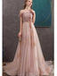 Blush Pink Off Shoulder Long Cheap Evening Prom Dresses, Evening Party Prom Dresses, 12339