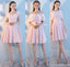 Blush Pink Short Mismatched Simple Cheap Bridesmaid Dresses Online, WG515