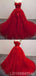 Bright Red Ball Gown Lace Cheap Long Evening Prom Dresses, Cheap Custom Sweet 16 Dresses, 18520