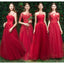 Bright Red Lace Tulle Short Mismatched Cheap Bridesmaid Dresses Online, WG537