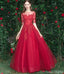 Bright Red Lace Tulle Short Mismatched Cheap Bridesmaid Dresses Online, WG537