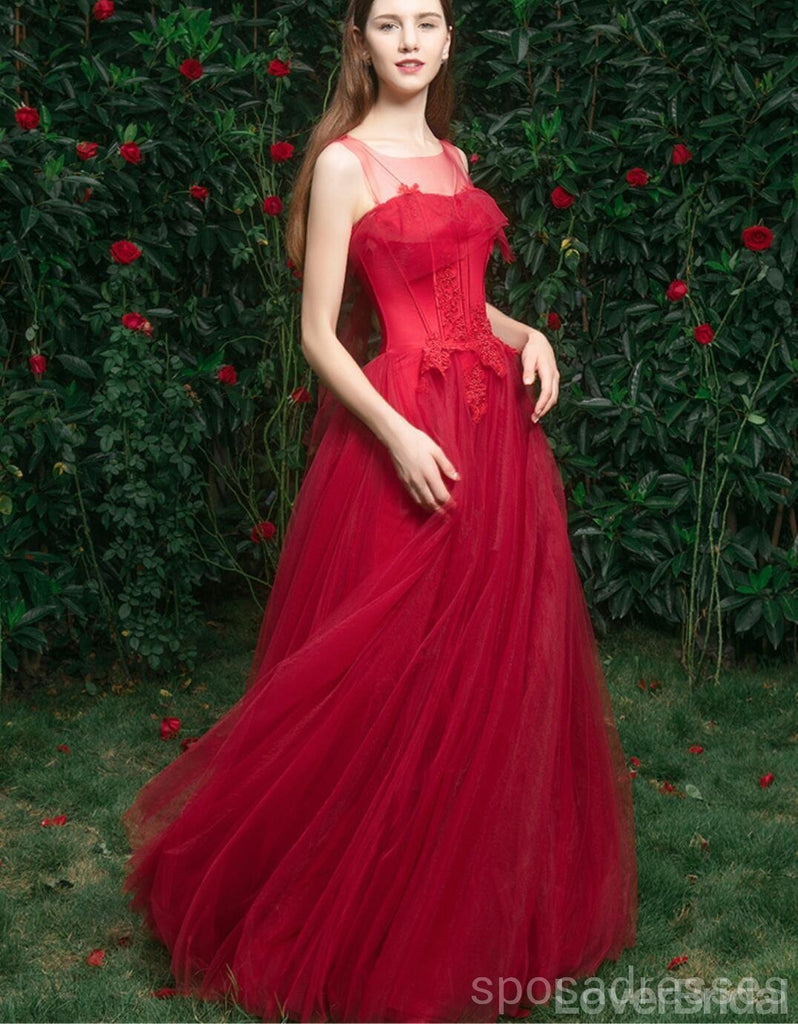 Bright Red Lace Tulle Short Mismatched Cheap Bridesmaid Dresses Online, WG537