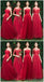 Bright Red Lace Tulle Short Mismatched Cheap Bridesmaid Dresses Online, WG537