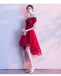 Bright Red Off Shoulder High Low Cheap Homecoming Dresses Online, Cheap Short Prom Dresses, CM783