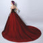 Burgundy A-line Sweetheart Sleeveless Long Prom Dresses Online,12451