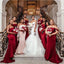 Burgundy Mermaid One Shoulder Cheap Long Bridesmaid Dresses Online,WG1034