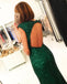 Cap Sleeve Green Sexy Split Mermaid Sequin Evening Prom Dresses, Sexy Party Prom Dresses, Custom Long Prom Dresses, Cheap Formal Prom Dresses, 17138