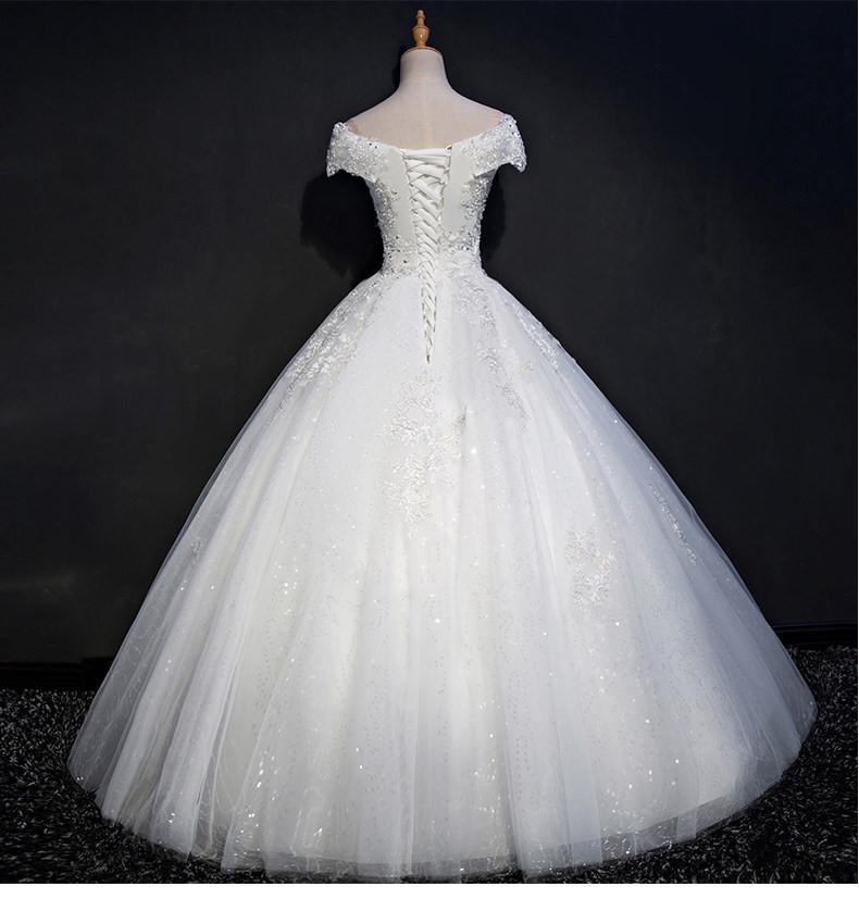 Cap Sleeve Lace Beaded A line Wedding Dresses, Custom Made Wedding Dresses, Cheap Wedding Gowns, WD212
