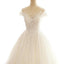 Cap Sleeve Scoop A-line Long Custom Cheap Wedding Bridal Dresses, WD297