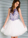 Cap Sleeves Blue Beaded Cheap Short Homecoming Dresses Online, CM658