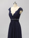 Cap Sleeves Floor Length Lace V Neck Cheap Bridesmaid Dresses Online, WG591