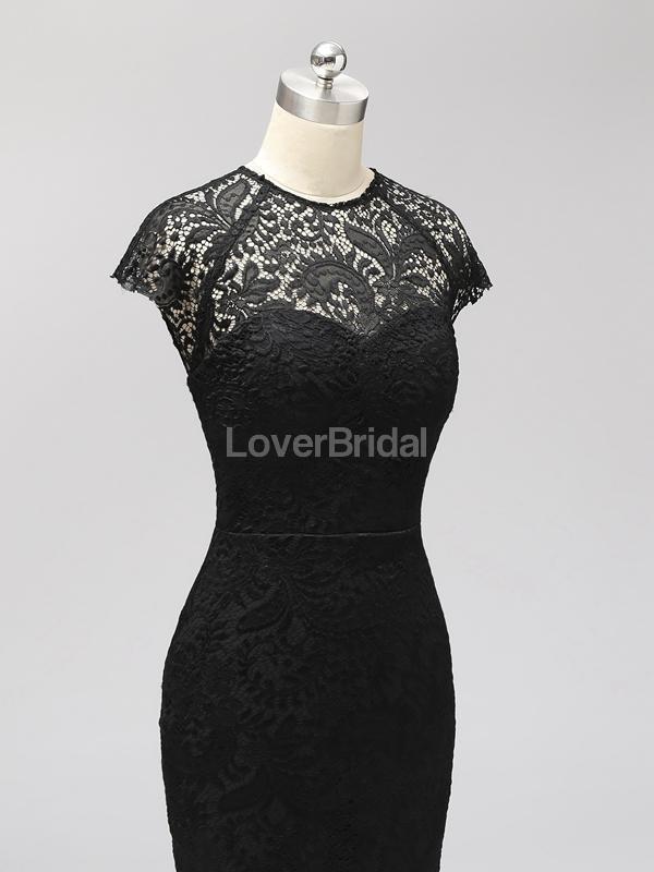 Cap Sleeves Lace Mermaid HIgh Low Cheap Bridesmaid Dresses Online, WG593