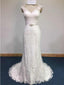 Cap Sleeves Lace Mermaid Wedding Dresses Online, Cheap Wedding Gown, WD678