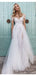Cap Sleeves See Through Cheap Wedding Dresses, Sexy A-line Bridal Dresses, WD435