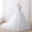 Cap Sleeves White Scoop Lace Wedding Dresses Online, Cheap Bridal Dresses, WD509