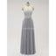 Casual Cheap Floor Length White And Grey Cheap Bridesmaid Dresses Online, WG601