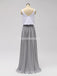 Casual Cheap Floor Length White And Grey Cheap Bridesmaid Dresses Online, WG601