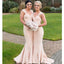 Champagne Cap Sleeves Mermaid Cheap Long Bridesmaid Dresses Online, WG343