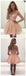 Champagne Lace Long Sleeves Illusion Short Cheap Homecoming Dresses 2018, CM545
