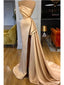 Champagne Mermaid Sweetheart High Slit Cheap Long Prom Dresses,12675