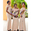 Charming Champagne Mermaid Cheap Long Bridesmaid Dresses,WG1307