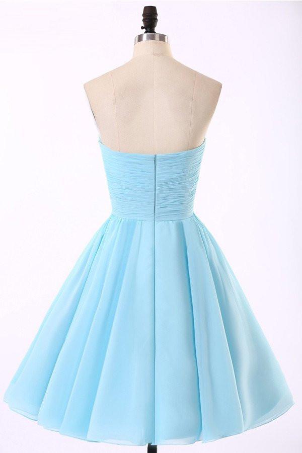 Cheap Chiffon Light Blue Cute homecoming prom dresses, CM0018