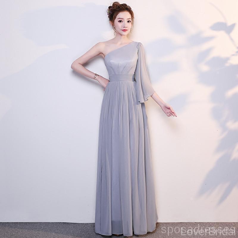 Cheap Grey Floor Length Mismatched Chiffon Bridesmaid Dresses Online, WG540