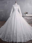 Cheap Long Sleeves High Neck Modest Wedding Dresses Online, Cheap Bridal Dresses, WD517